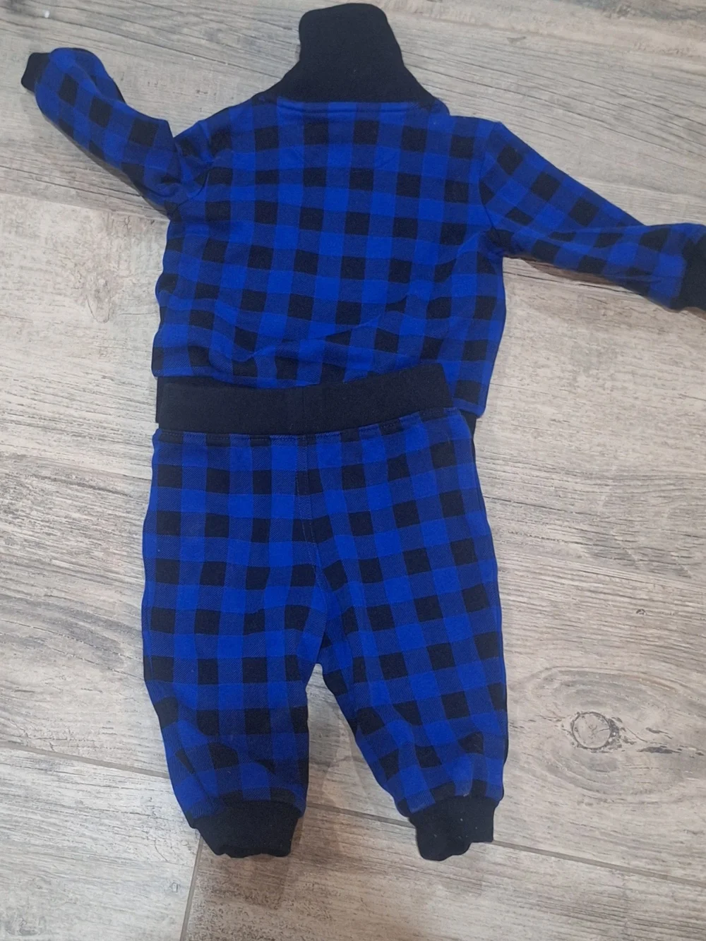 Ralph Lauren Baby Buffalo Plaid 2 Piece Set Blue Black 6M #2185